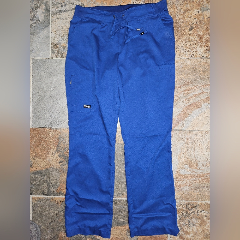 Small BLUE Grey's Anatomy By BARCO scrub Pants-Tie Waistband